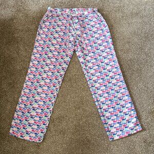 Vineyard Vines Pajama Bottoms Lounge Pants Pink Blue Whales Flannel